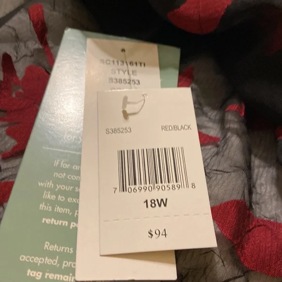 Scarlett Women’s Black & Red Floral mid dress Plus Size 18W NWT, very elegant - Picture 12 of 15